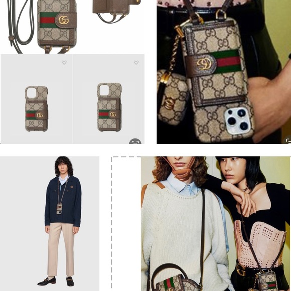 GUCCI UNISEX IPHONE 12 PRO MAX OPHIDIA WALLET CASE ON A LEATHER STRAP - Picture 8 of 16